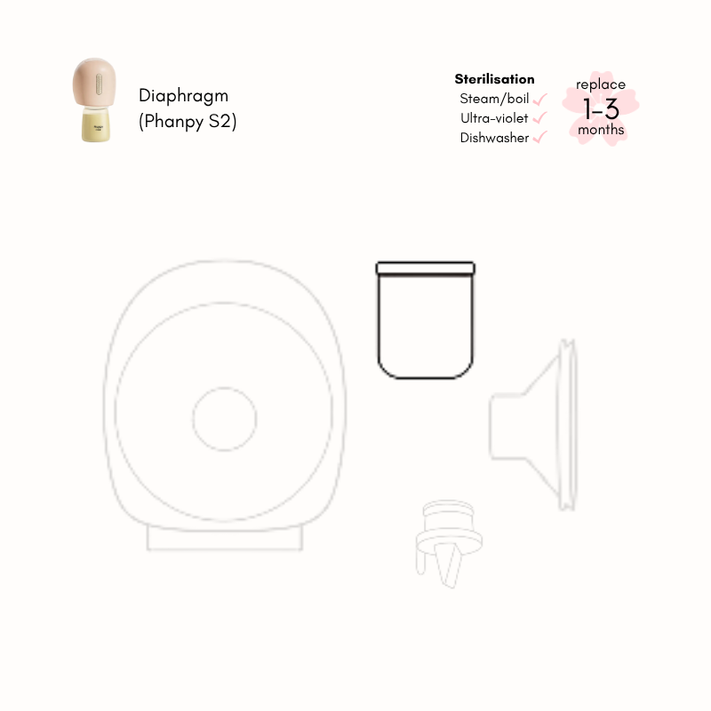 Phanpy S2 breast pump parts